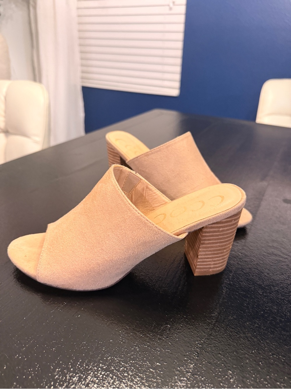 Coconuts by Matisse Blush Tan Suede Open-Toe Block Heel Mules